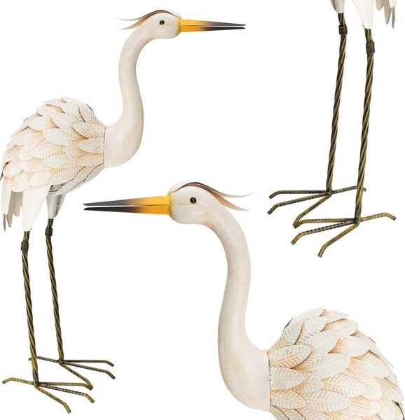 Záhradná kovová figúrka Crane 4, 75 cm, viacfarebná