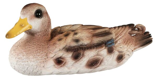 Záhradná figúrka z polyresinu Duck, 10x23,5 cm, hnedá