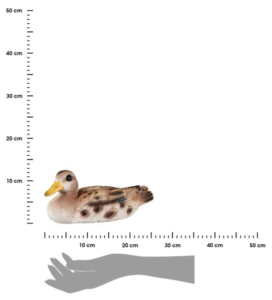 Záhradná figúrka z polyresinu Duck, 10x23,5 cm, hnedá