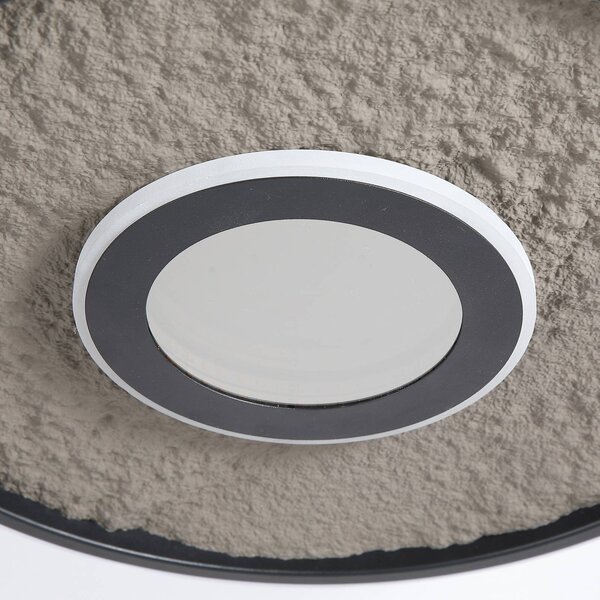 Stropné LED svetlo Lumadisc, čierne, Ø 41 cm, kov/silikón, Čierna, Obývacia izba / jedáleň, kov, Moderný, Závesné svietidlo