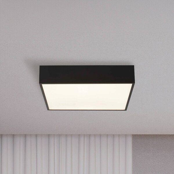 Stropné LED svetlo do kúpeľne Zeus, čierne, dĺžka 30 cm, kovové, Čierna, Kúpeľňa, Hliník, Moderný, Stropné svetlo