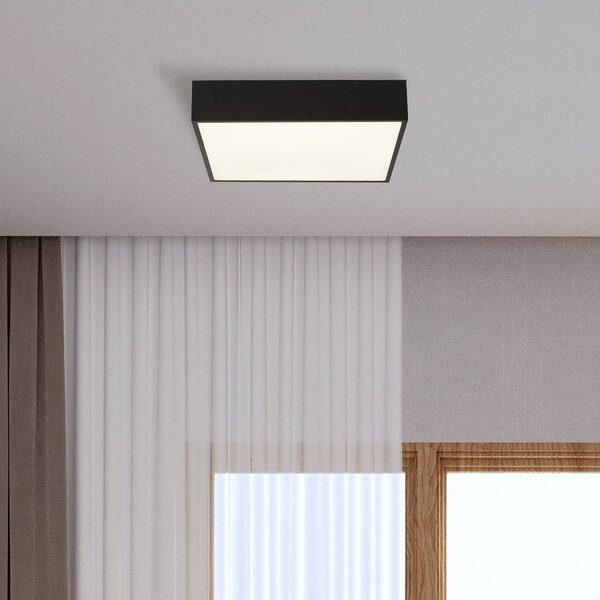 Stropné LED svetlo do kúpeľne Zeus, čierne, dĺžka 30 cm, kovové, Čierna, Kúpeľňa, Hliník, Moderný, Stropné svetlo