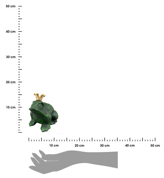 Záhradná liatinová figúrka Jeremy, 12 cm, zelená