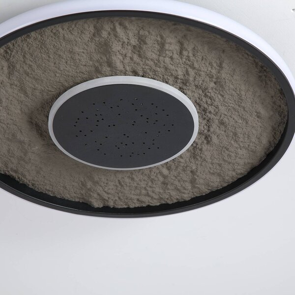 Stropné LED svetlo Lumadisc, efekt hviezd, čierne, Ø 41 cm, Čierna, Obývacia izba / jedáleň, kov, Moderný, Závesné svietidlo