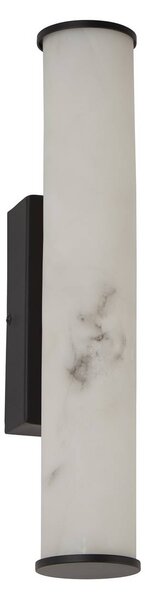 Searchlight LED nástenné svetlo do kúpeľne Wales čierna/mramorovaná 35 cm oceľ/živica, Čierna, Kúpeľňa, kov