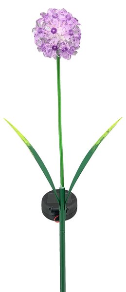 Zapichovacie záhradné solárne svetlo Flower, 70 cm, kov/plast, fialová