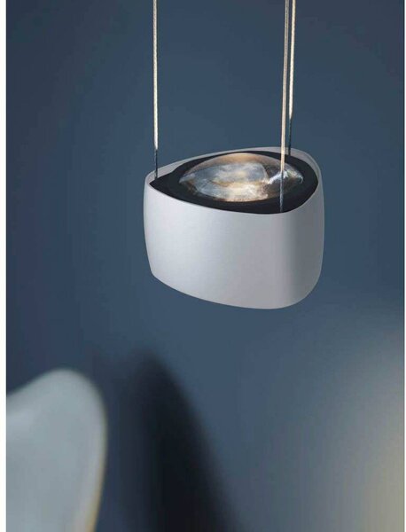 LOOM DESIGN LED závesné svietidlo Air, biele, hliník, 13 cm, Biela / opálová, Obývacia izba / jedáleň, Hliník, Moderný, Závesné svietidlo