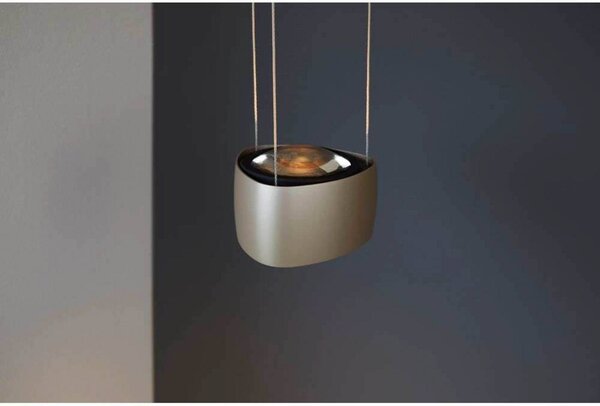 LOOM DESIGN LED závesné svietidlo Air, sivá, hliník, 13 cm, Hliník / sivá / zinok, Obývacia izba / jedáleň, Hliník, Moderný, Závesné svietidlo