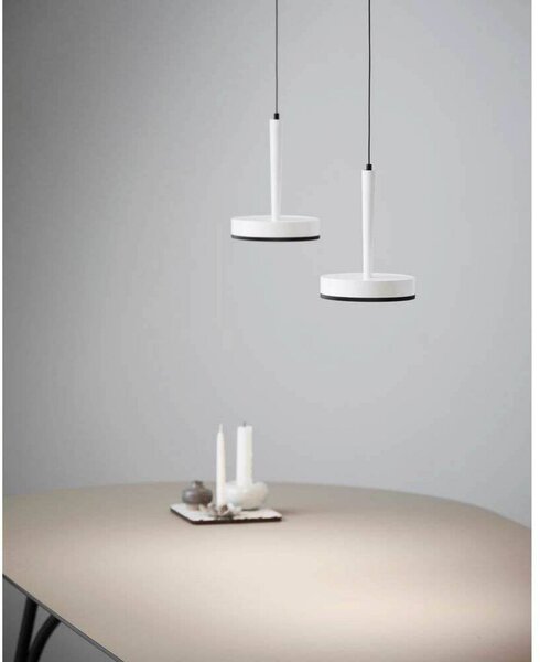 LOOM DESIGN LED závesné svietidlo Nyx P1, biele, hliník, Biela / opálová, Obývacia izba / jedáleň, Hliník, Moderný, Závesné svietidlo