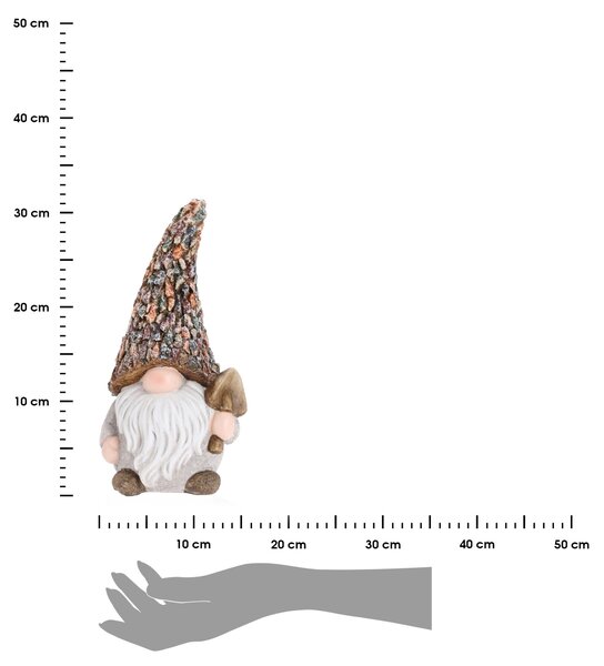 Záhradná figúrka z polyresinu Gnome 1, 30,5 cm, viacfarebná
