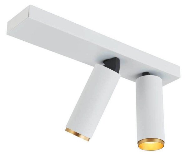 LOOM DESIGN LED stropné bodové svetlá X-Beam, 2-pl., biely, Biela / opálová, Obývacia izba / jedáleň, Hliník, Moderný