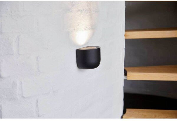 LOOM DESIGN LED nástenné svetlo Nyx, čierne, Čierna, Obývacia izba / jedáleň, Hliník, Moderný, Nástenné svietidlo