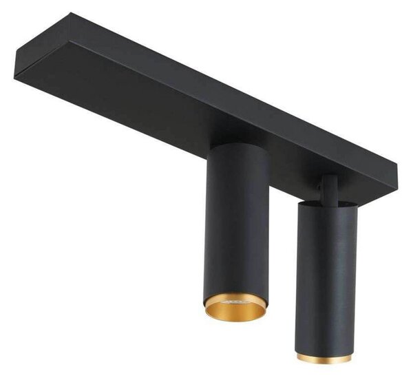 LOOM DESIGN LED stropné bodové svetlá X-Beam, 2-pl., čierny, Čierna, Obývacia izba / jedáleň, Hliník, Moderný