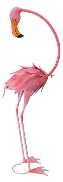Záhradná kovová figúrka Flamingo, 70 cm, ružová