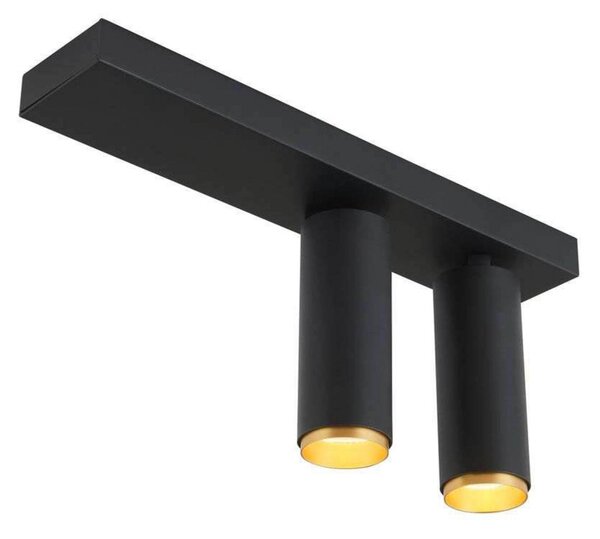 LOOM DESIGN LED stropné bodové svetlá X-Beam, 2-pl., čierny, Čierna, Obývacia izba / jedáleň, Hliník, Moderný