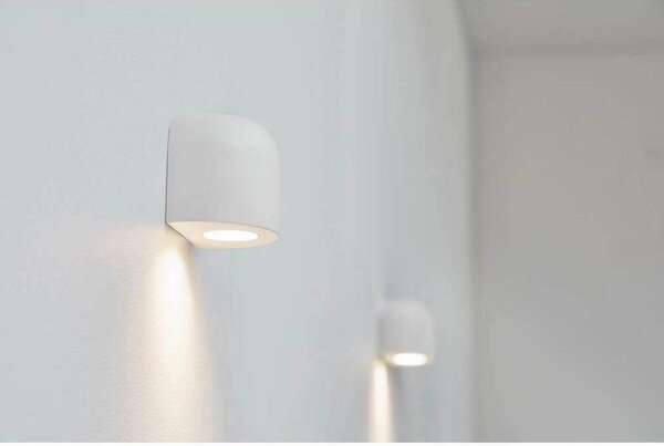 LOOM DESIGN LED nástenné svetlo Nyx, biele, Biela / opálová, Obývacia izba / jedáleň, Hliník, Moderný, Nástenné svietidlo