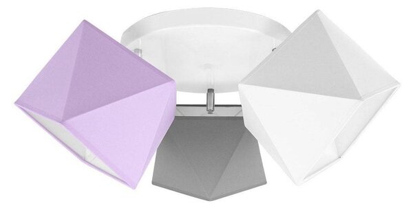 Detské stropné svietidlo Diamond, 3x textilné tienidlo (mix 7 farieb), (výber z 3 farieb konštrukcie - možnosť polohovania), o
