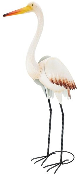 Záhradná kovová figúrka Crane, 87 cm, viacfarebná