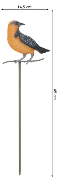 Zapichovacia záhradná dekorácia Birds, sada 4ks, 45 cm, kov, viacfarebná