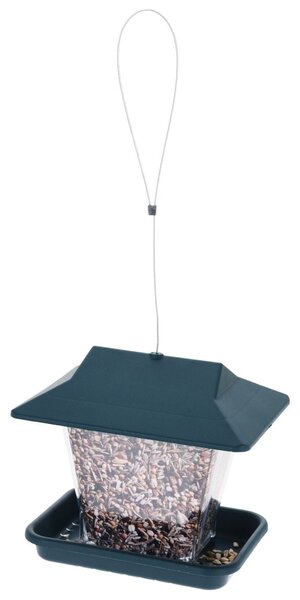 Závesné kŕmidlo pre vtáky Harry, 18x20x14 cm, plast, zelená