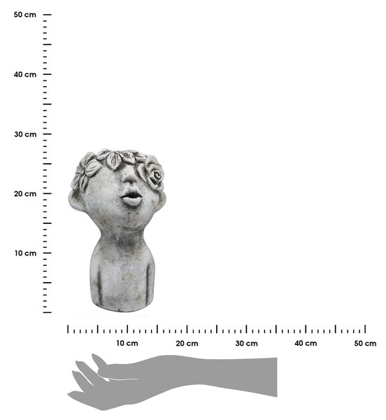 BETÓNOVÝ KVETINÁČ LEON 16,5X24,5 CM SIVÁ
