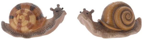 Záhradná figúrka z polistone Snails, sada 2ks, 10 cm, viacfarebná