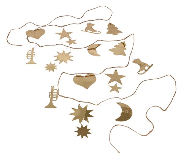 Vianočná girlanda Ornament Brass 270 cm