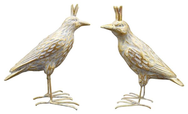 Záhradná figúrka z polyresinu Jude, sada 2ks, 11,5 cm, zlatá