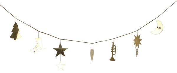 Vianočná girlanda Ornament Brass 200 cm