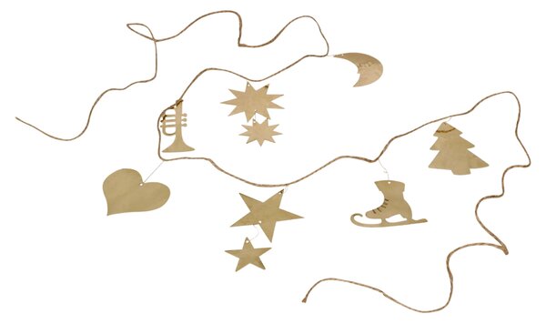 Vianočná girlanda Ornament Brass 200 cm