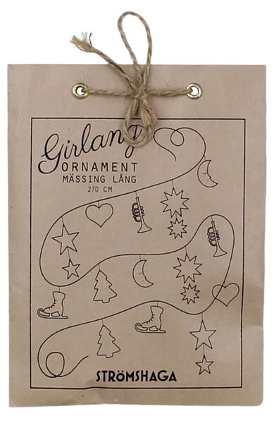 Vianočná girlanda Ornament Brass 270 cm