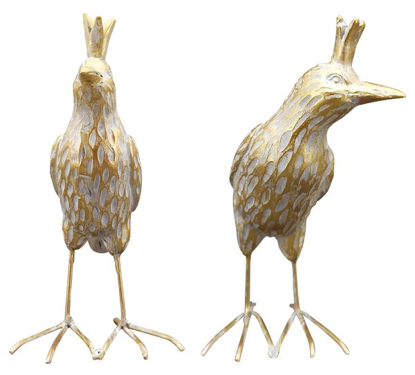 Záhradná figúrka z polyresinu Jude, sada 2ks, 11,5 cm, zlatá