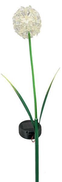 Zapichovacie záhradné solárne svetlo Flower, 70 cm, kov/plast, biela