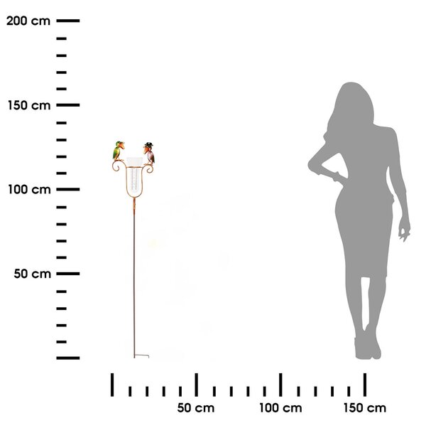 Zrážkomer Jackson, 129,5 cm, kov/sklo, viacfarebná