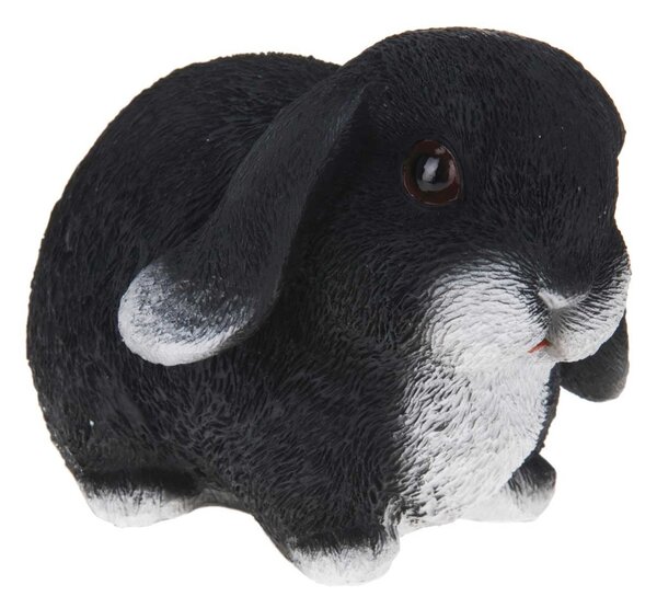 Záhradná figúrka z polyresinu Bunny, 16 cm, čierna