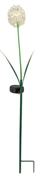 Zapichovacie záhradné solárne svetlo Flower, 70 cm, kov/plast, biela