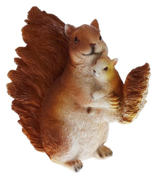 Záhradná figúrka z polistone Squirrels, sada 3ks, 12 cm, hnedá