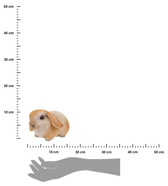 Záhradná figúrka z polyresinu Bunny 2, 16 cm, hnedá