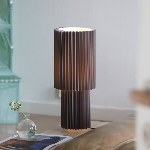 Markslöjd Stolová lampa Catis, sivá, výška 45 cm, textil, E27, Hliník / sivá / zinok, Obývacia izba / jedáleň, Plast, Moderný, Stolová lampa