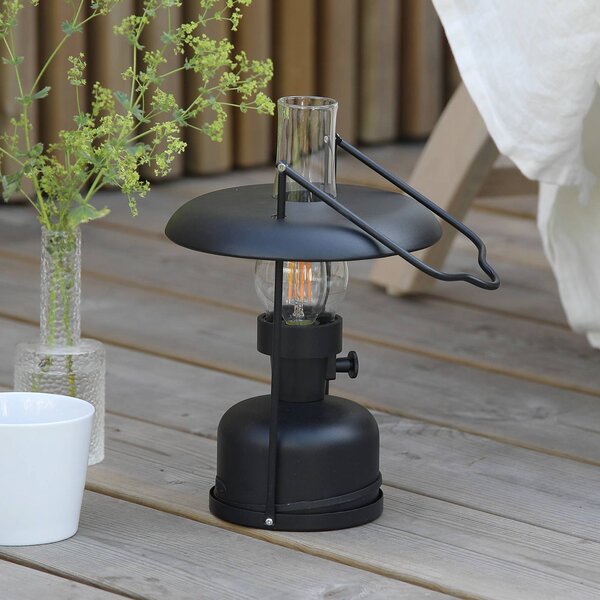 Markslöjd LED stolná lampa Fanos, čierna, stmievateľná, IP44, Čierna, Obývacia izba / jedáleň, kov, Starožitný, Stolová lampa