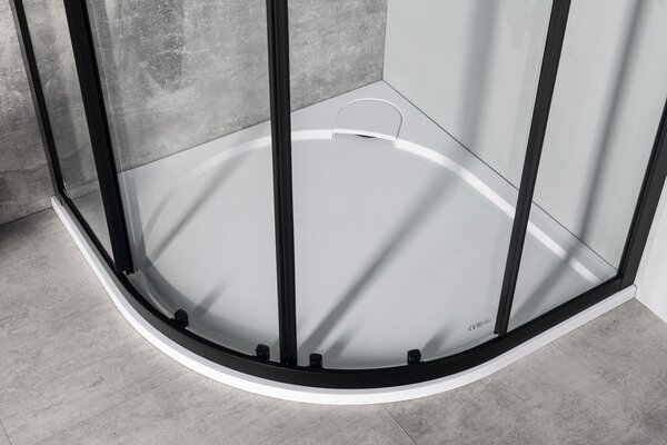 Gelco Gelco, SIGMA SIMPLY BLACK štvrťkruhová sprchová zástena 800x800mm, R550, číre sklo, GS5580B