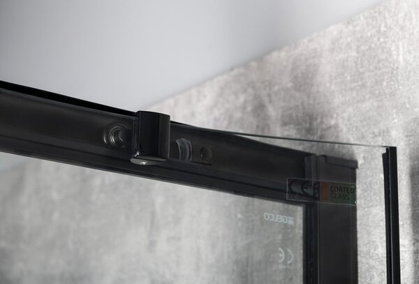 Gelco Gelco, SIGMA SIMPLY BLACK štvrťkruhová sprchová zástena 800x800mm, R550, číre sklo, GS5580B