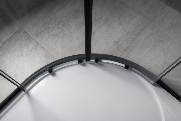 Gelco Gelco, SIGMA SIMPLY BLACK štvrťkruhová sprchová zástena 800x800mm, R550, číre sklo, GS5580B