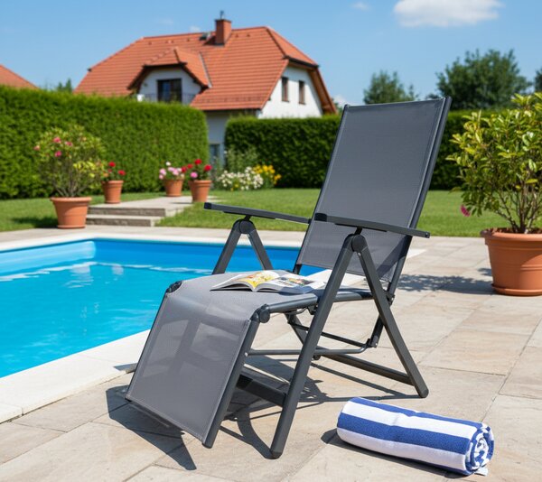 Doppler ACTIVE relaxačné záhradné kreslo antracit/sivá Doppler