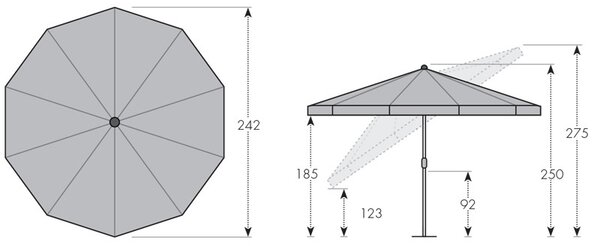 Doppler NASSAU záhradný slnečník 250 cm zelený Doppler