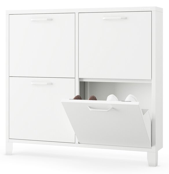 Kovový botník SHIRLEY, 960 x 900 x 170 mm, biely