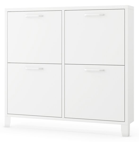 Kovový botník SHIRLEY, 960 x 900 x 170 mm, biely