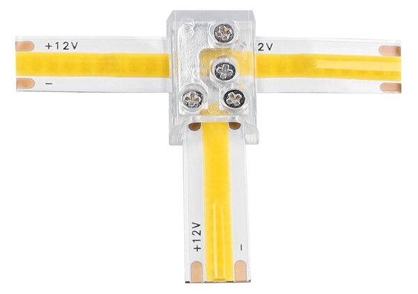 BERGE Univerzálny konektor pre COB 8mm LED pásik, rovný uhlový T