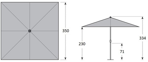 Doppler ALU EXPERT Teleskop záhradný slnečník 350 x 350 cm béžová Doppler