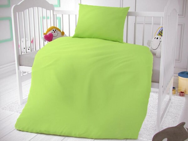 Kvalitex Bavlnené obliečky do detskej postieľky svetlo zelené Bavlna, 90x135, 45x60 cm